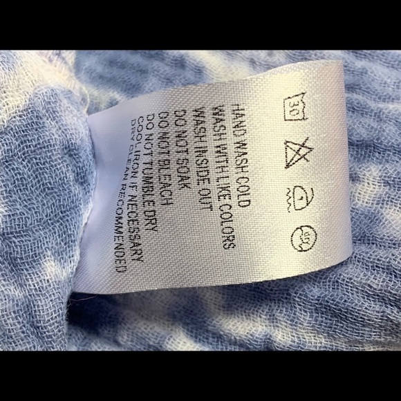 Beulah | Women Size S| Pom Pom Tie Sleeves Cotton BOHO Tie Dye Wrap Top NWT - Picture 9 of 9